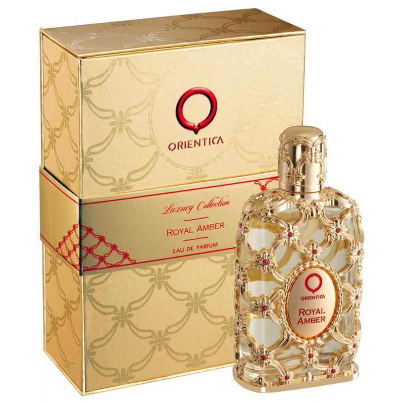 Las Notas de Salida de Royal Amber Luxury Collection by Orientica – Dorada son canela y naranja; las de Corazón son orquídea negra y bálsamo de Gurjum; las Notas de Fondo son sándalo y pachulí.